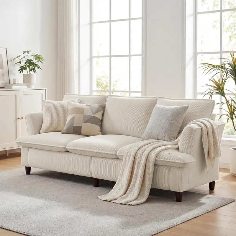 GRUSIGN 3 Seater Corduroy Couch