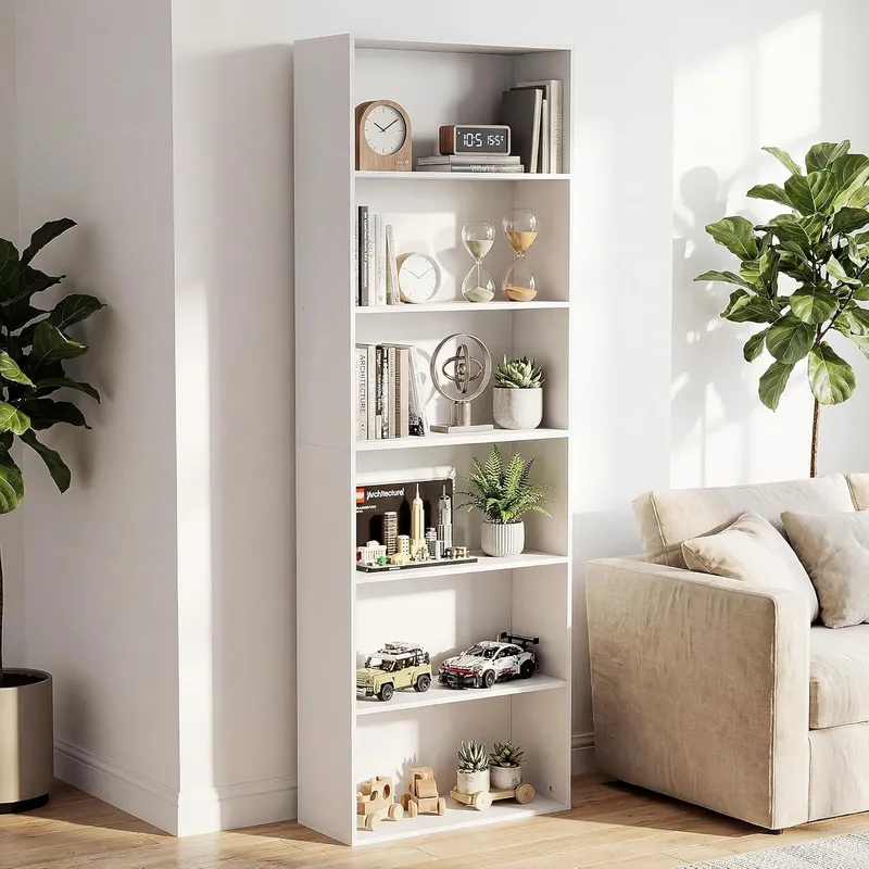 GRUSIGN 71 Inch Tall 6-Tier Bookshelf