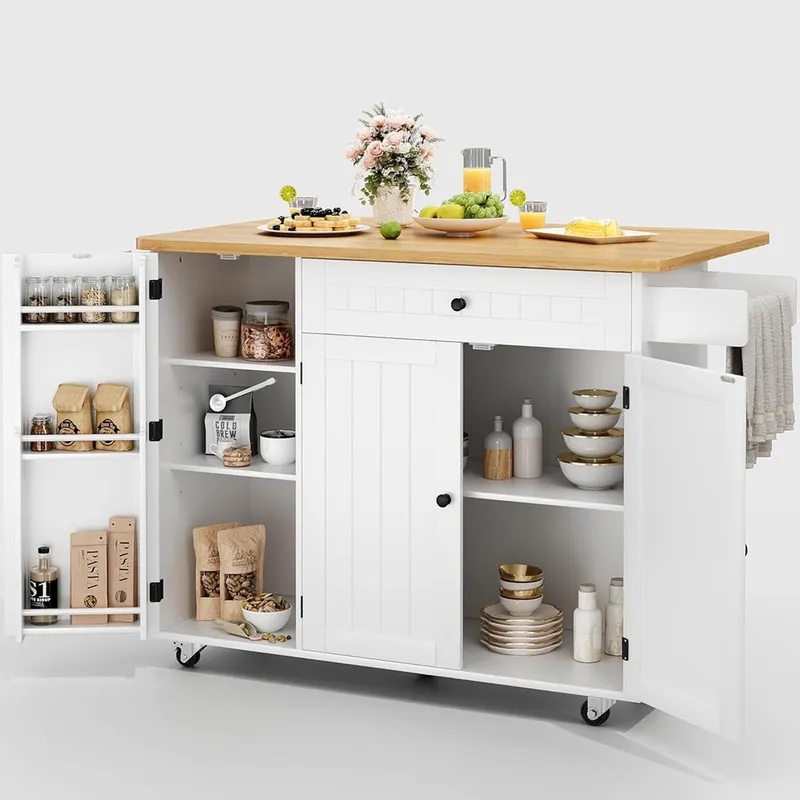 GRUSIGN Kitchen Island with Storage